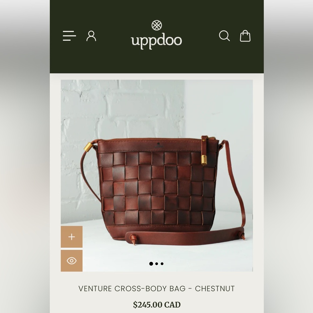 Chic Woven Leather Venture Crossbody Bag in Rich Brown - Picture 8 of 8